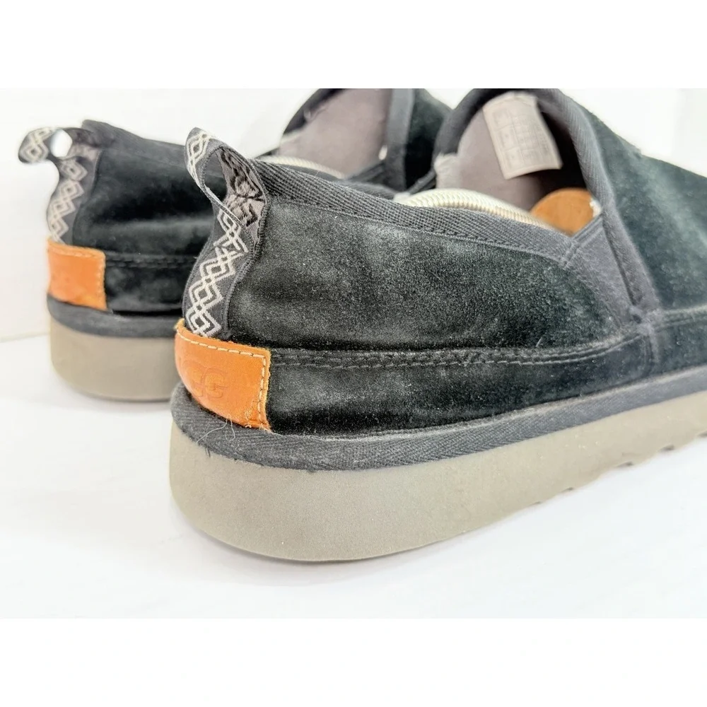 UGG Romeo Black Suede Sheepskin Slip‎ On Slippers Men's Size 12 1113455